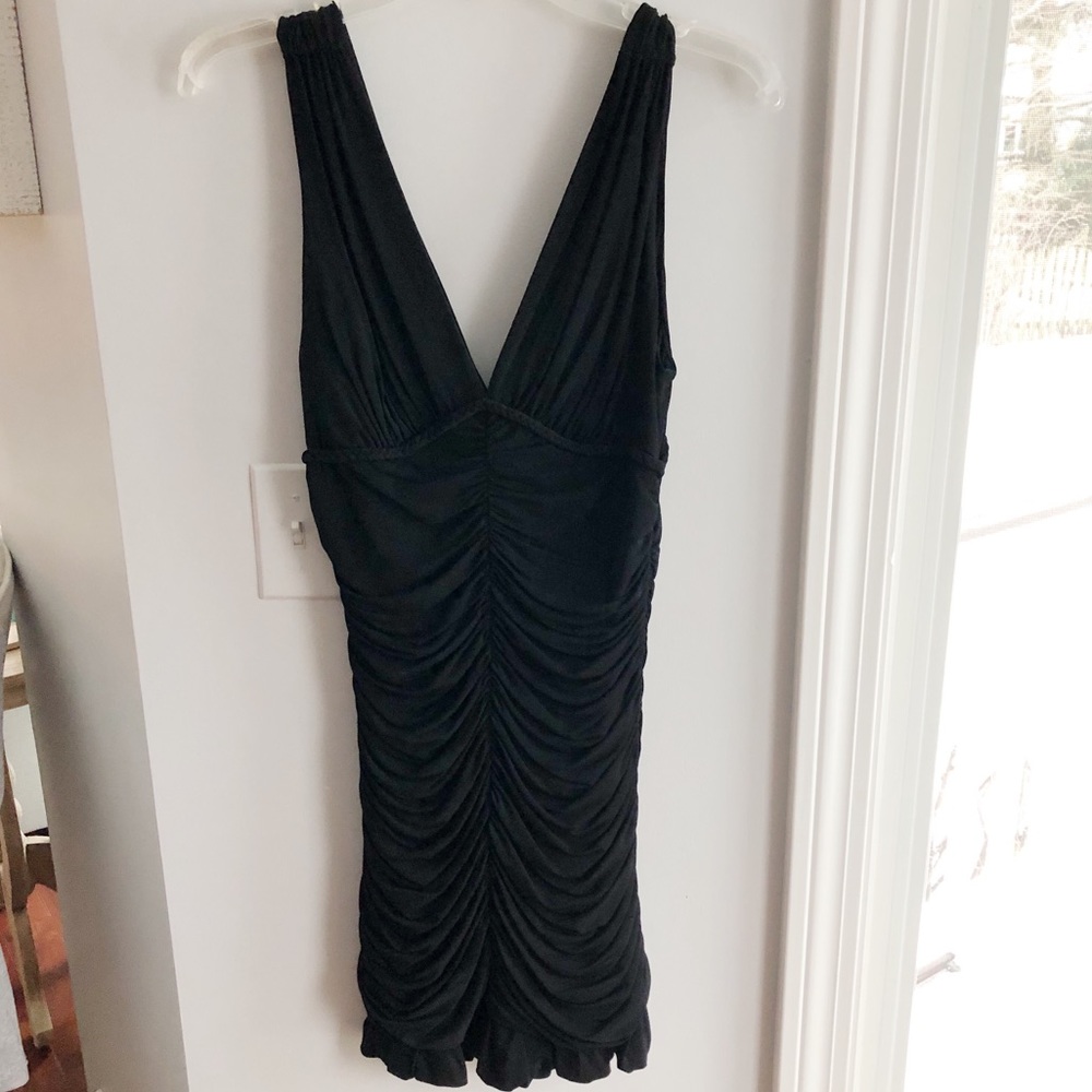 BCBG Maxazria Black rouched dress